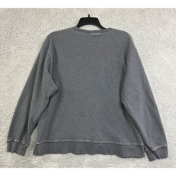 Vintage Old Navy Sweatshirt Mens XL Gray Spellout Heavy Well Worn 90s Y2K - Picture 2 of 16